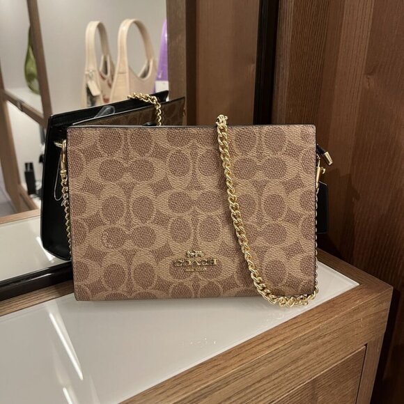 COACH SLIM CROSSBODY BAG IN SIGNATURE CANVAS CW204 IMQRX